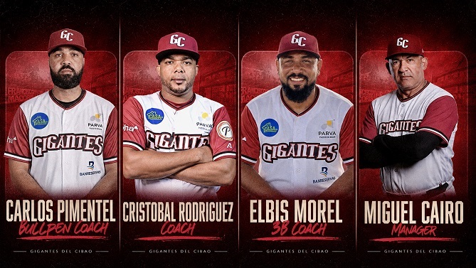 Gigantes del Cibao anuncian staff de coaches encabezado por el dirigente Miguel Cairo